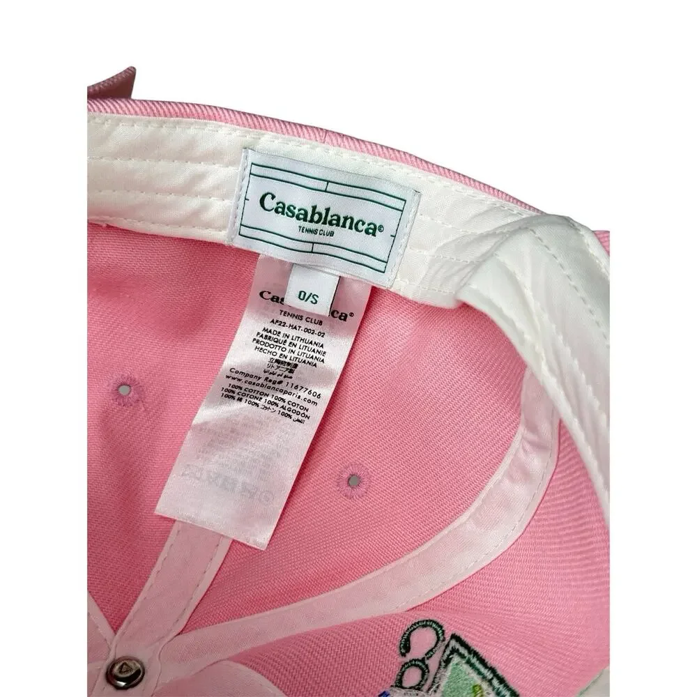Casablanca Tennis Club Icon Pink Hat NWOT